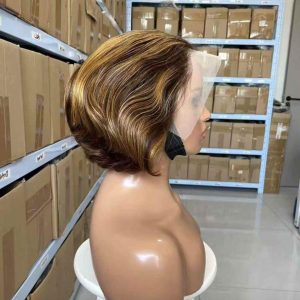 Virgin short bob wig piano colour