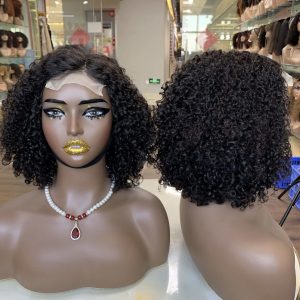 Human hair pixie curls black